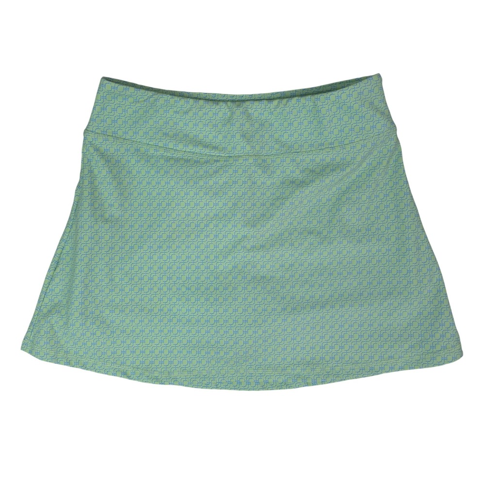 Crown & Ivy Skort Women Large Green Blue Geometric Print Active Tennis Golf